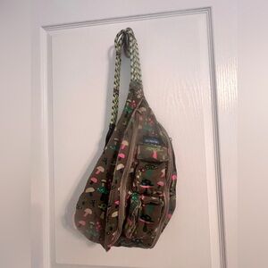 Preowned Kavu Crossbody Rope Sling Bag Backpack Limited Edition Mushroom Print